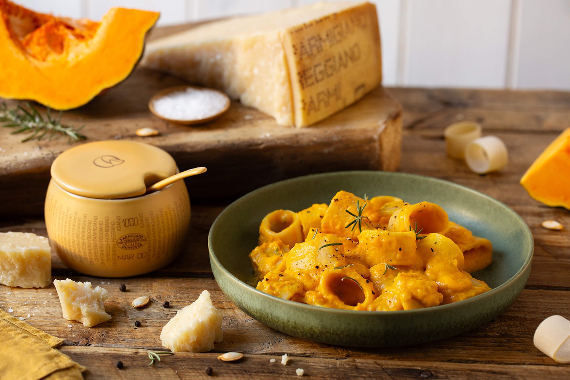 PASTA with Parmigiano Reggiano cream and pumpkin