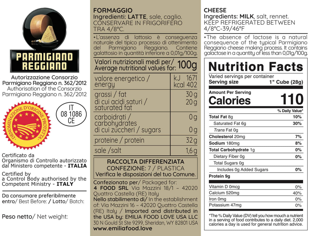 Parmigiano Reggiano PDO 48 months